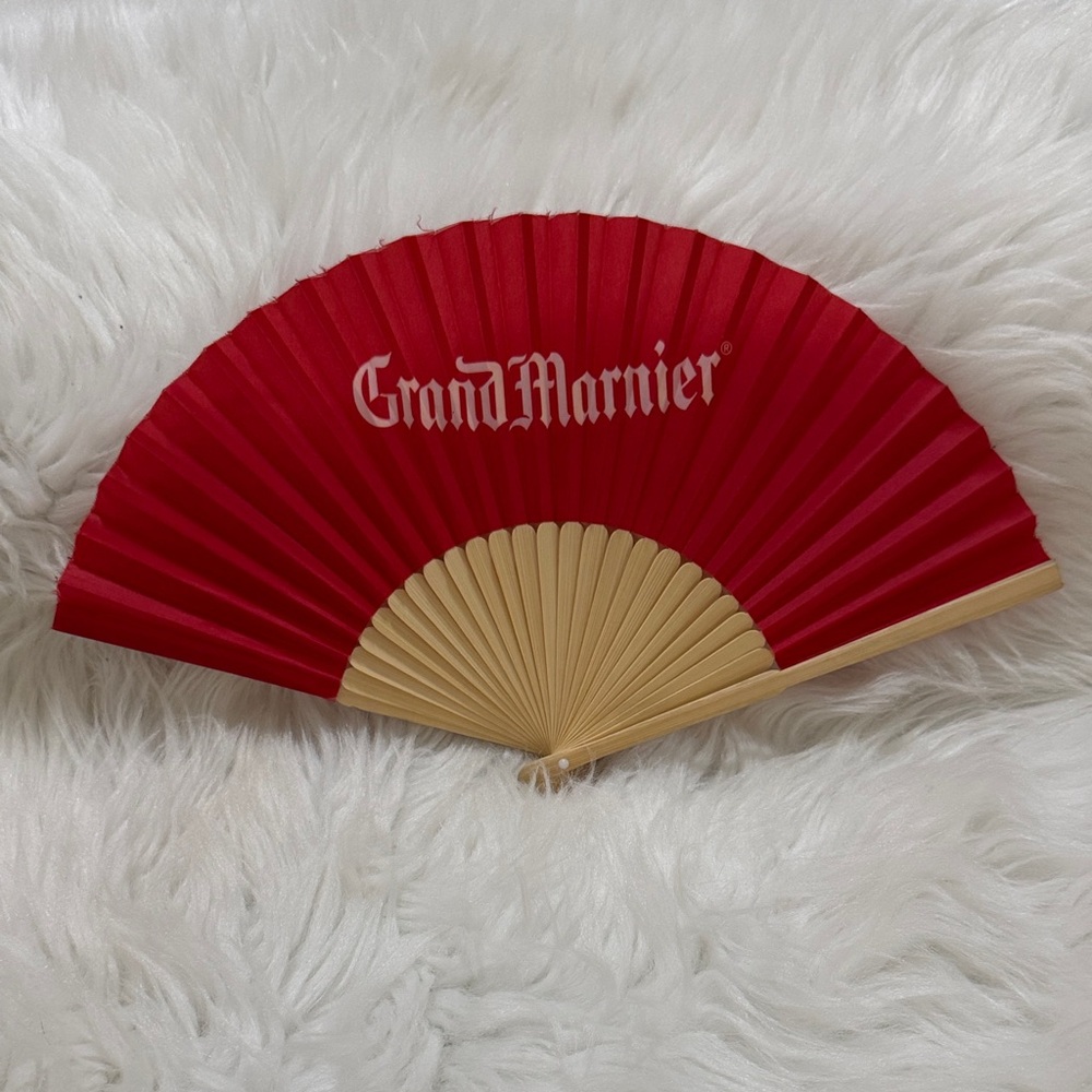 Grand Marnier Red and Tan Fan